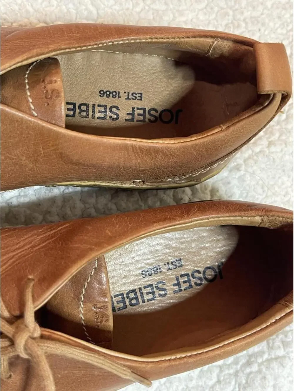 Josef Seibel Brown Leather Lace-Up Casual Shoes